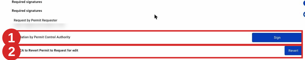 Locate the Validation signature and the Revert option.