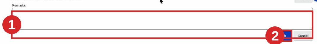 To send back for correction, revert with a mandatory remark.